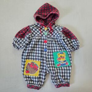 Vintage Apple Picking Bear Bodysuit 0-3 months
